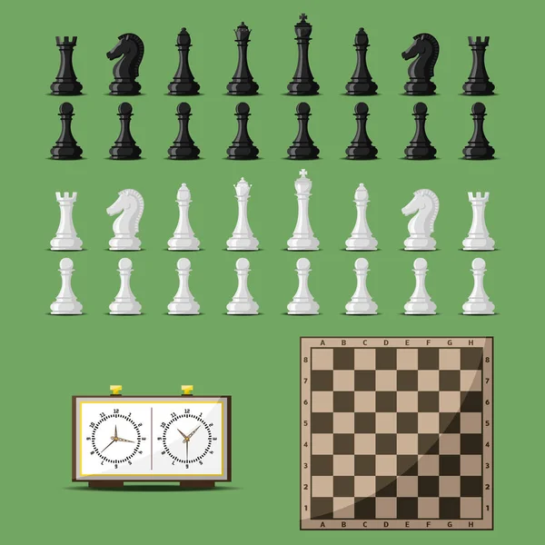 Chess board och Chessmenna vektor. — Stock vektor