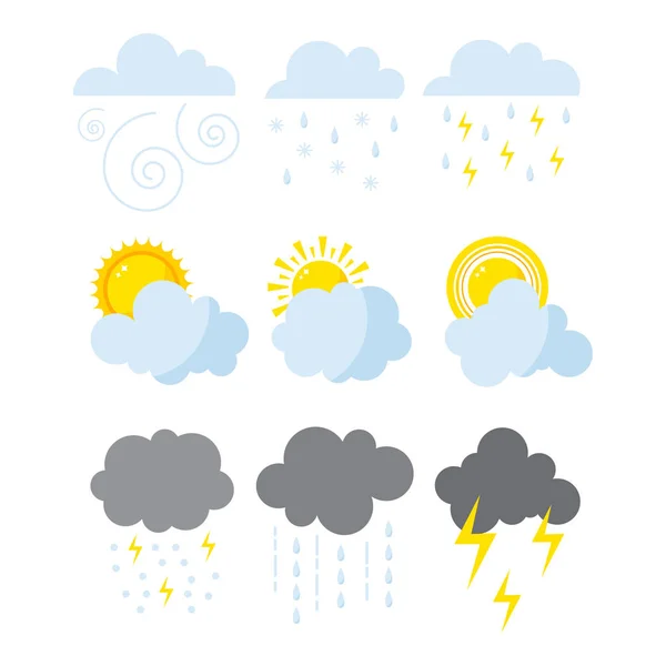 Ensemble d'icônes météo vecteur . — Image vectorielle