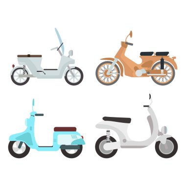 Retro vektör scooter çizim.