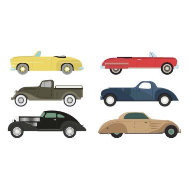 Retro araba vektör illüstrasyonu.