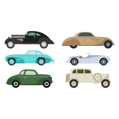 Retro araba vektör illüstrasyonu.