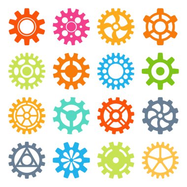 Dişli simgeler izole vektör çizim.