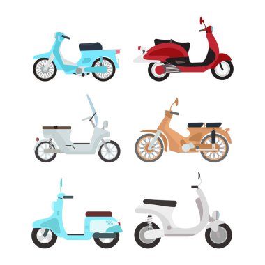 Retro vektör scooter çizim.