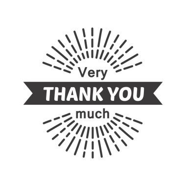 Teşekkür ederim metin yazı vektör rozeti.
