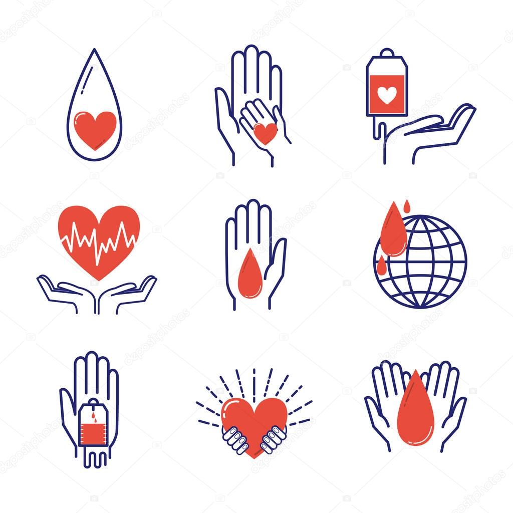 Volunteer icons vector set.