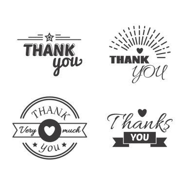 Teşekkür ederim metin yazı vektör rozeti.