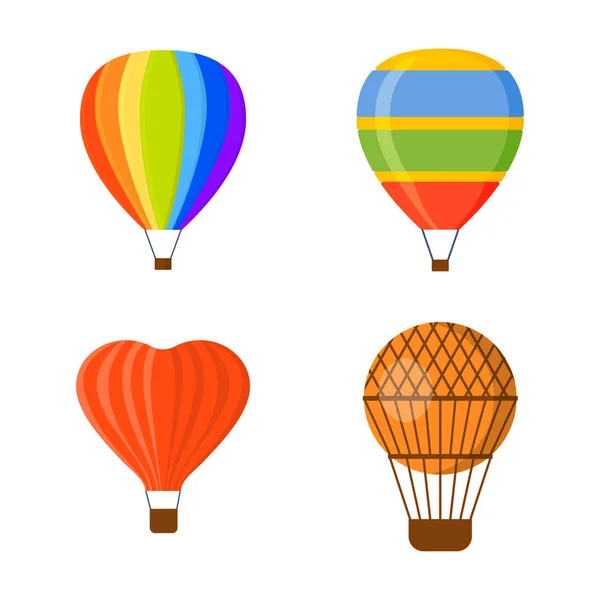 Ballon aerostat transport vector set. — Stock Vector