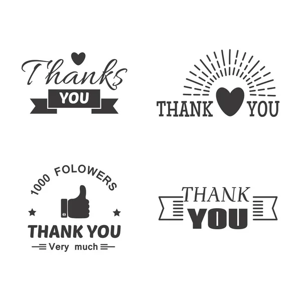 Thank you text lettering vector badge. — Stock Vector