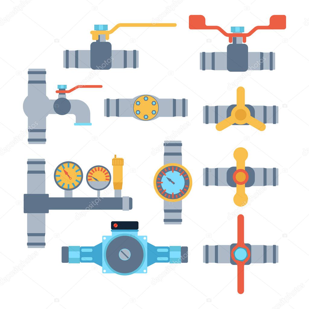 Pipes vector icons isolated.