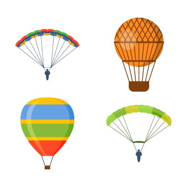 Ballon aerostat ulaşım vektör set.