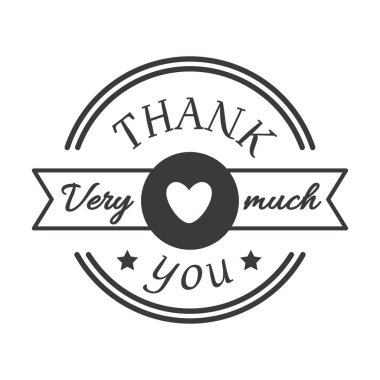 Teşekkür ederim metin yazı vektör rozeti.