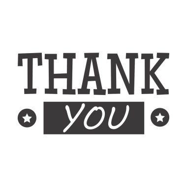 Teşekkür ederim metin yazı vektör rozeti.