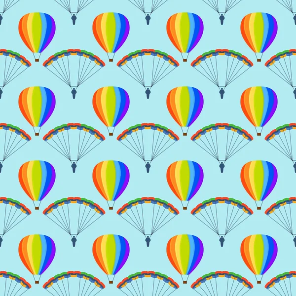Ballon aerostat közlekedési varrat nélküli mintát vektor. — Stock Vector