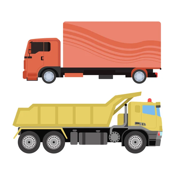 Camiones entrega vehículo vector . — Vector de stock