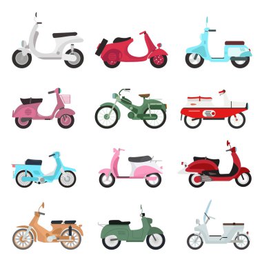 Retro vektör scooter çizim.