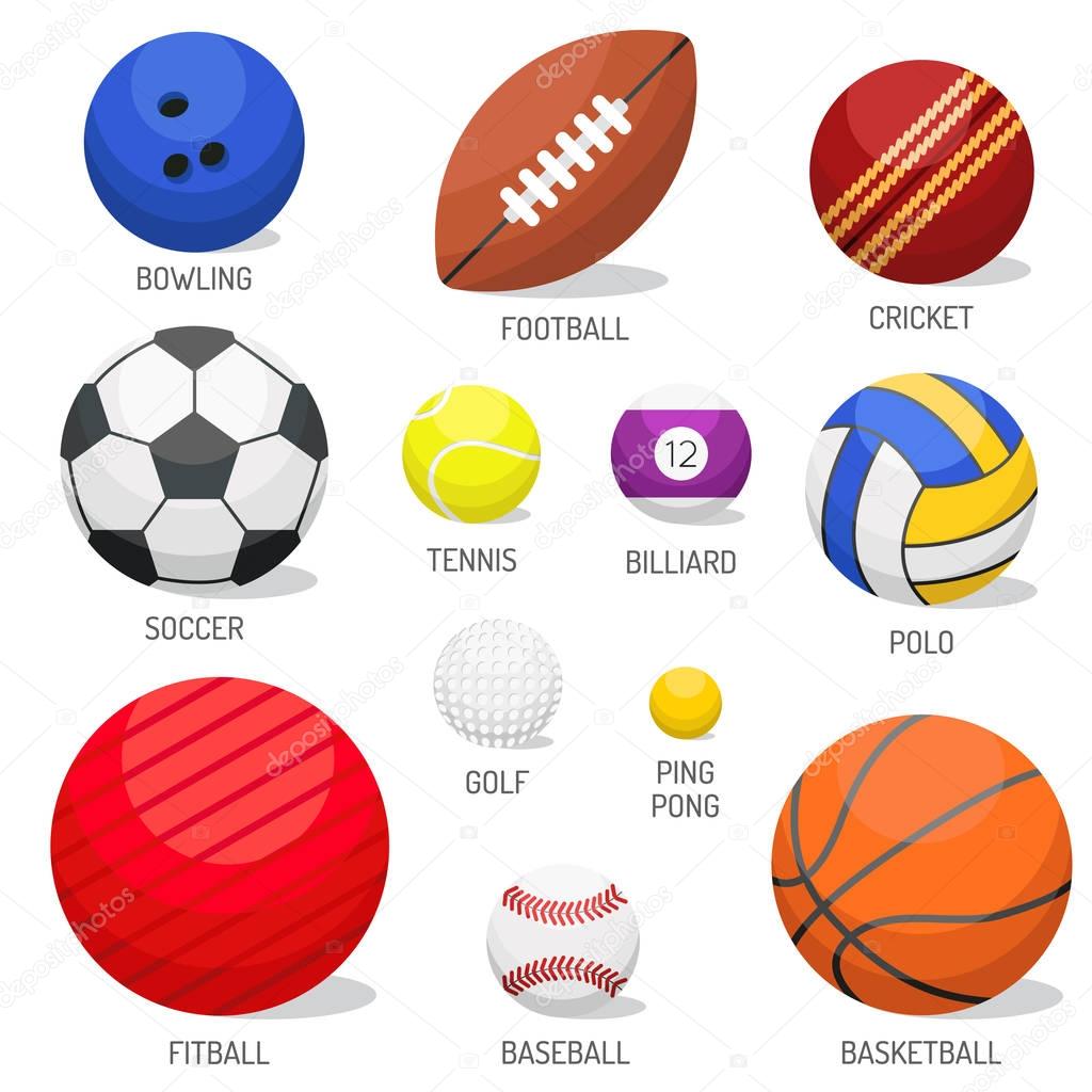 Set of sport balls isolated vector.