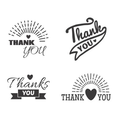 Teşekkür ederim metin yazı vektör rozeti.