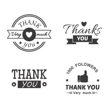 Teşekkür ederim metin yazı vektör rozeti.