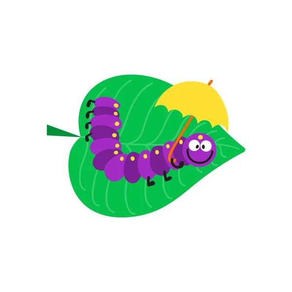 Rajzfilm caterpillar rovar vektor illusztráció. — Stock Vector