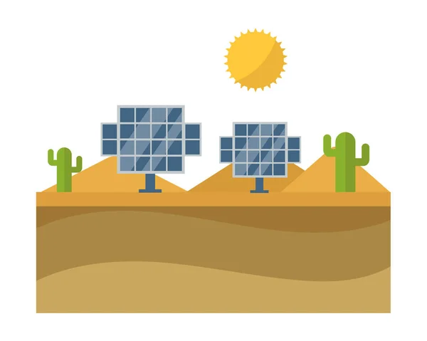 Paneles solares vector ilustración . — Archivo Imágenes Vectoriales