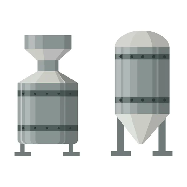 Cerveza barril producción contenedor vector ilustración . — Vector de stock