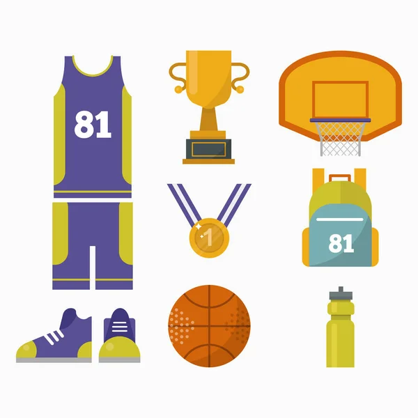 Basket spel konkurrens element vector sport illustration. — Stock vektor