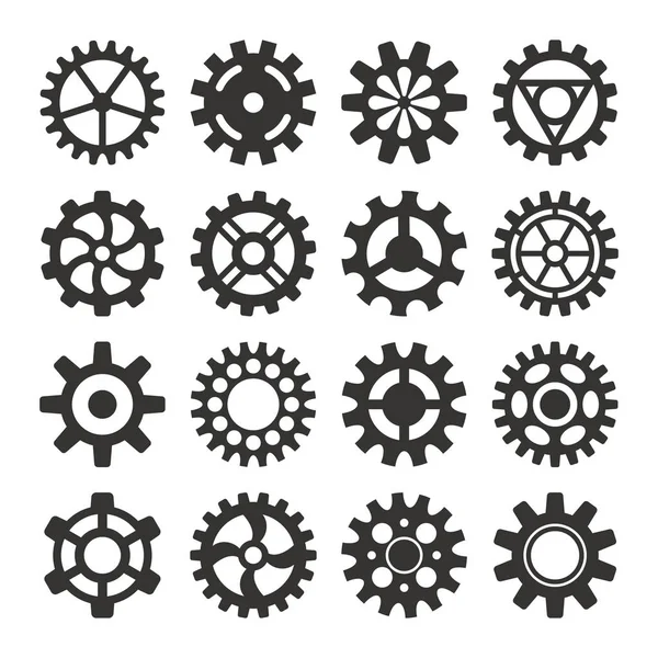 Gear icons silhouette isolated vector illustration. — Stock Vector