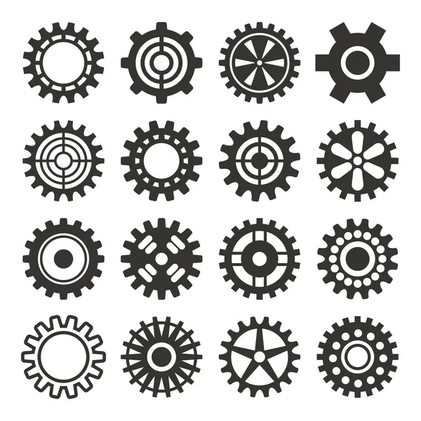 Gear icons silhouette isolated vector illustration. — Stock Vector