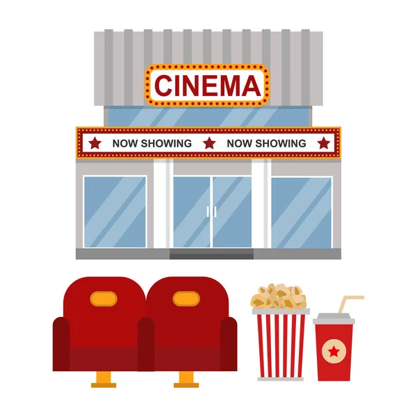 Creación de cine y equipo de entretenimiento vector ilustración . — Vector de stock