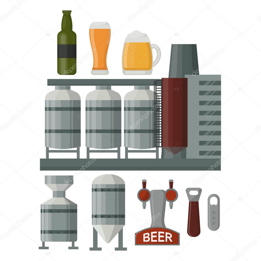 Beer production vector illustration.