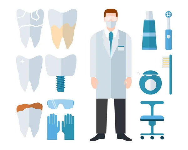 Matériel de stomatologie dentaire illustration vectorielle . — Image vectorielle