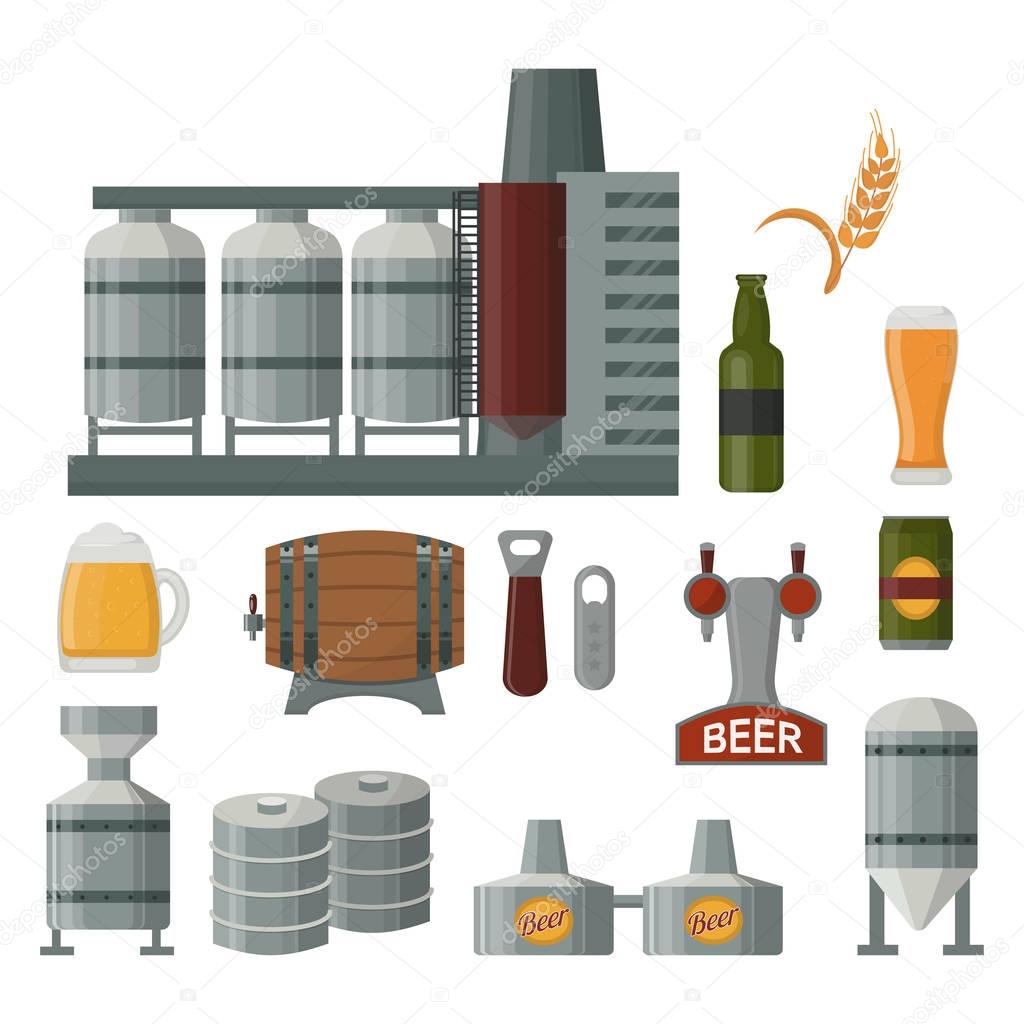 Beer production vector illustration.