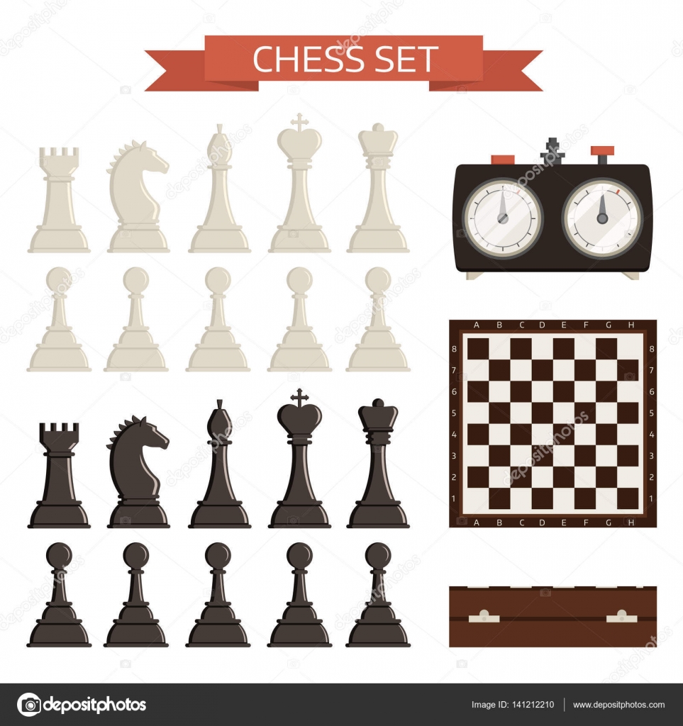 White chess pieces in a row Royalty Free Vector Image