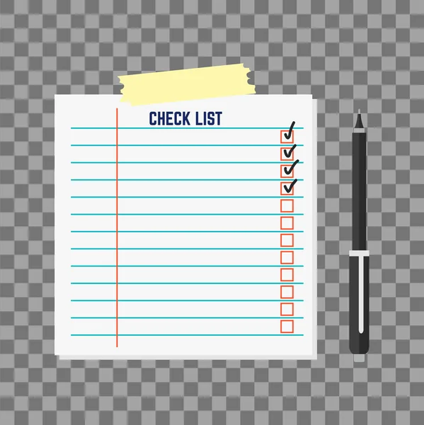 Agenda lista papel vector ilustración . — Vector de stock