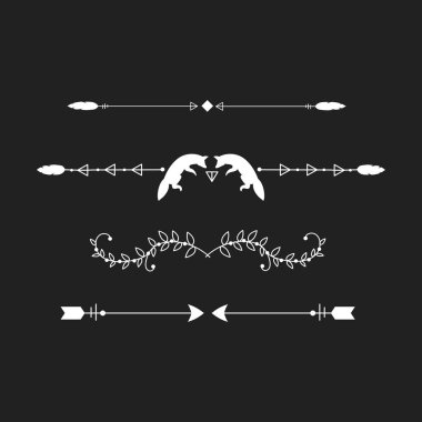 Vektör bölücüler kaligrafi line öğesi.