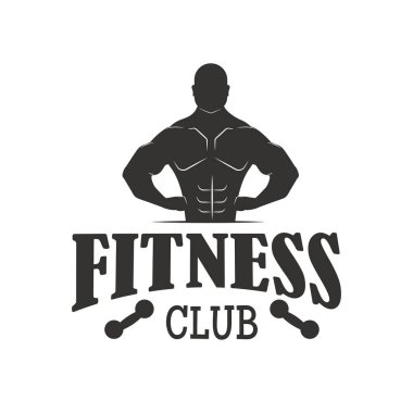 Jimnastik Spor Kulübü fitness amblemi vektör çizim.