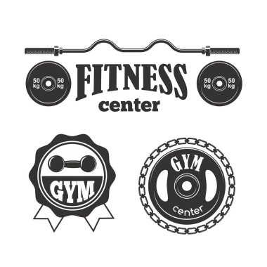 Jimnastik Spor Kulübü fitness amblemi vektör çizim.