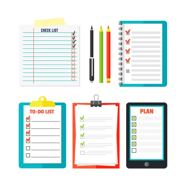 Agenda liste concept vectoriel illustration . — Image vectorielle