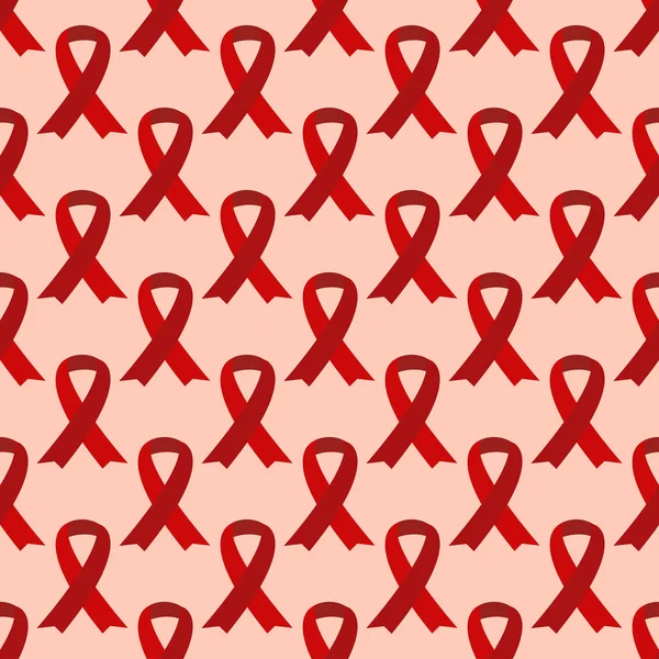Kırmızı AIDS Dikişsiz desen vektör çizim şerit.