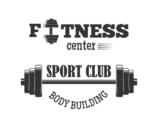 Gimnasio deporte club fitness emblema vector ilustración . — Vector de stock