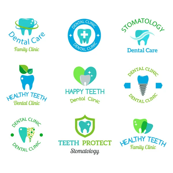 Icona del distintivo della clinica di stomatologia dentale vettoriale . — Vettoriale Stock