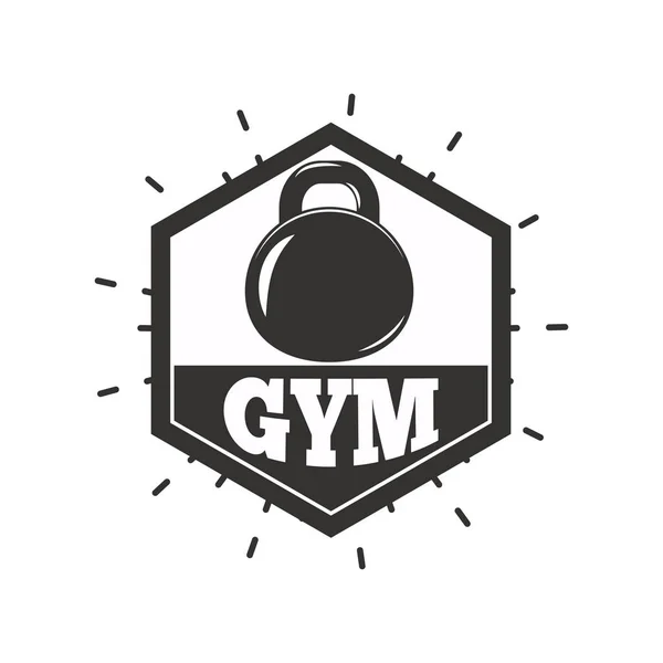 Gym sport club fitness emblem vector illustration. — Stock Vector