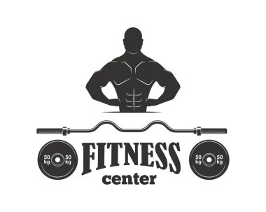 Jimnastik Spor Kulübü fitness amblemi vektör çizim.