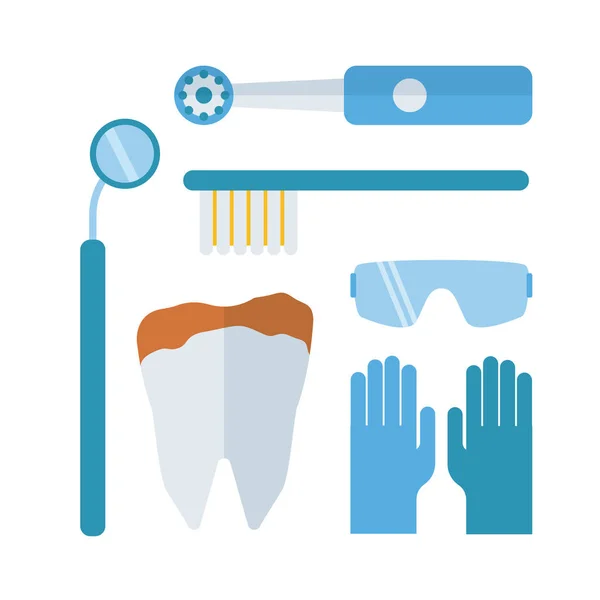 Diş hekimi stomatology ekipman vektör çizim. — Stok Vektör