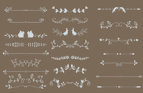 Divisores vectoriales elemento de línea caligráfica . — Archivo Imágenes Vectoriales