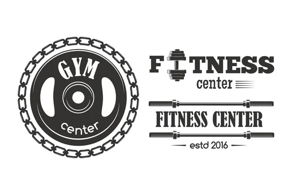 Gimnasio deporte club fitness emblema vector ilustración . — Archivo Imágenes Vectoriales