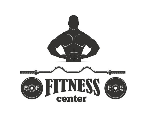 Gimnasio deporte club fitness emblema vector ilustración . — Vector de stock