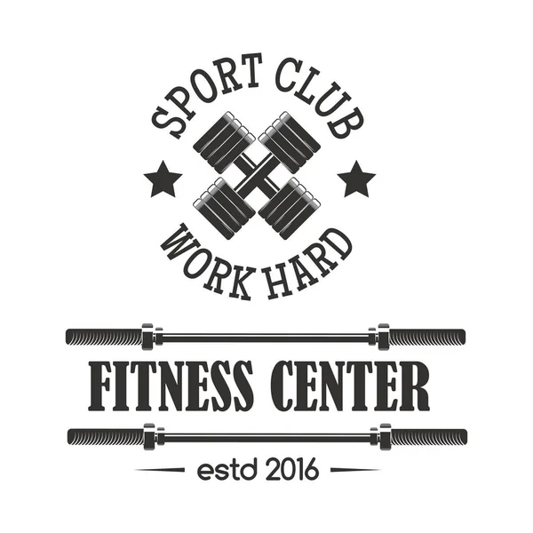 Gimnasio deporte club fitness emblema vector ilustración . — Vector de stock