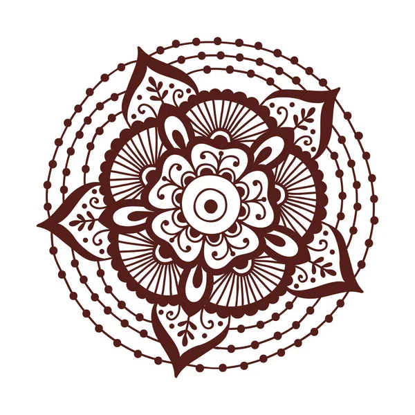 Illustration vectorielle de modèle de fleur de mehndi de tatouage de henné . — Image vectorielle