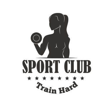 Jimnastik Spor Kulübü fitness amblemi vektör çizim.